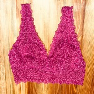 Cosabella Lace Bralette Size S Rose/Pink/Violet Adjustable Shoulder Fairycore